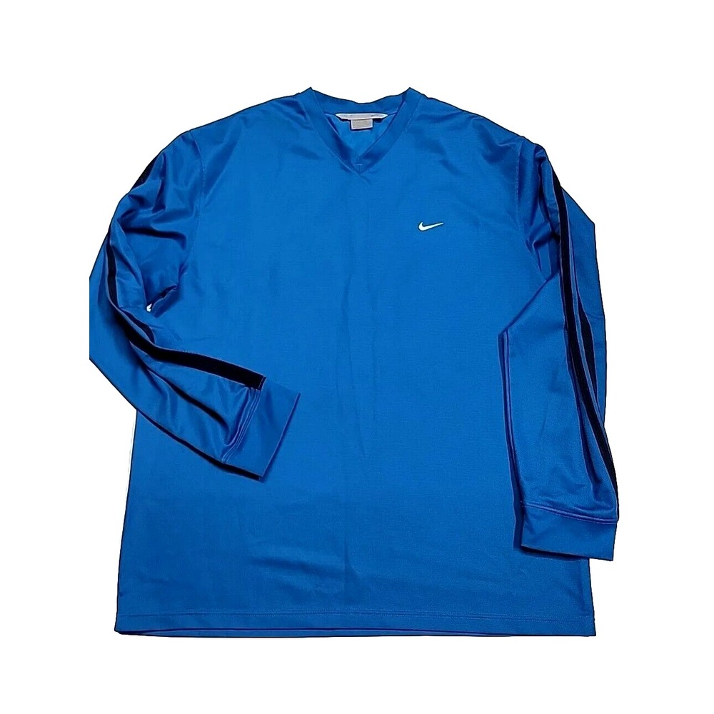 Vintage Nike Silver Tag Dri Fit V-Neck Workout Pullover Sweat Shirt Men's XL